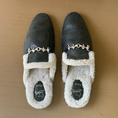 Christian Louboutin Woolito Swing Black Nappa Leather Mules | eBay