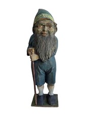 Garden Gnome/Dwarf , Wood Carved, 27 5/8in, 19. Century (18081)