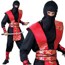 Adult Mens Japanese Ninja Master Martial Arts Samurai Fancy Dress Costume