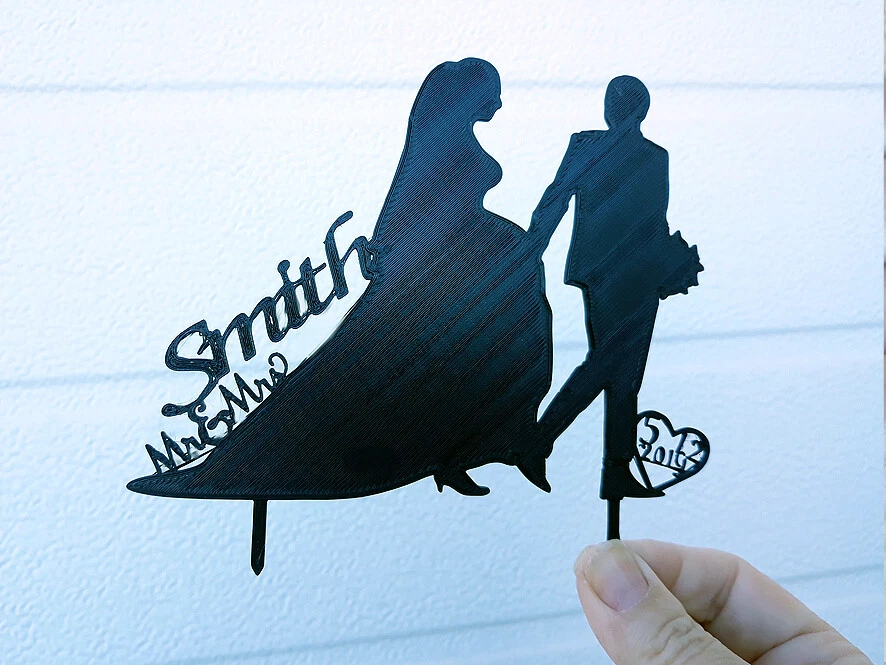 Soporte para pasteles de compromiso de boda. PERSONALIZADO. PLA 4mm Foto 2 de 2