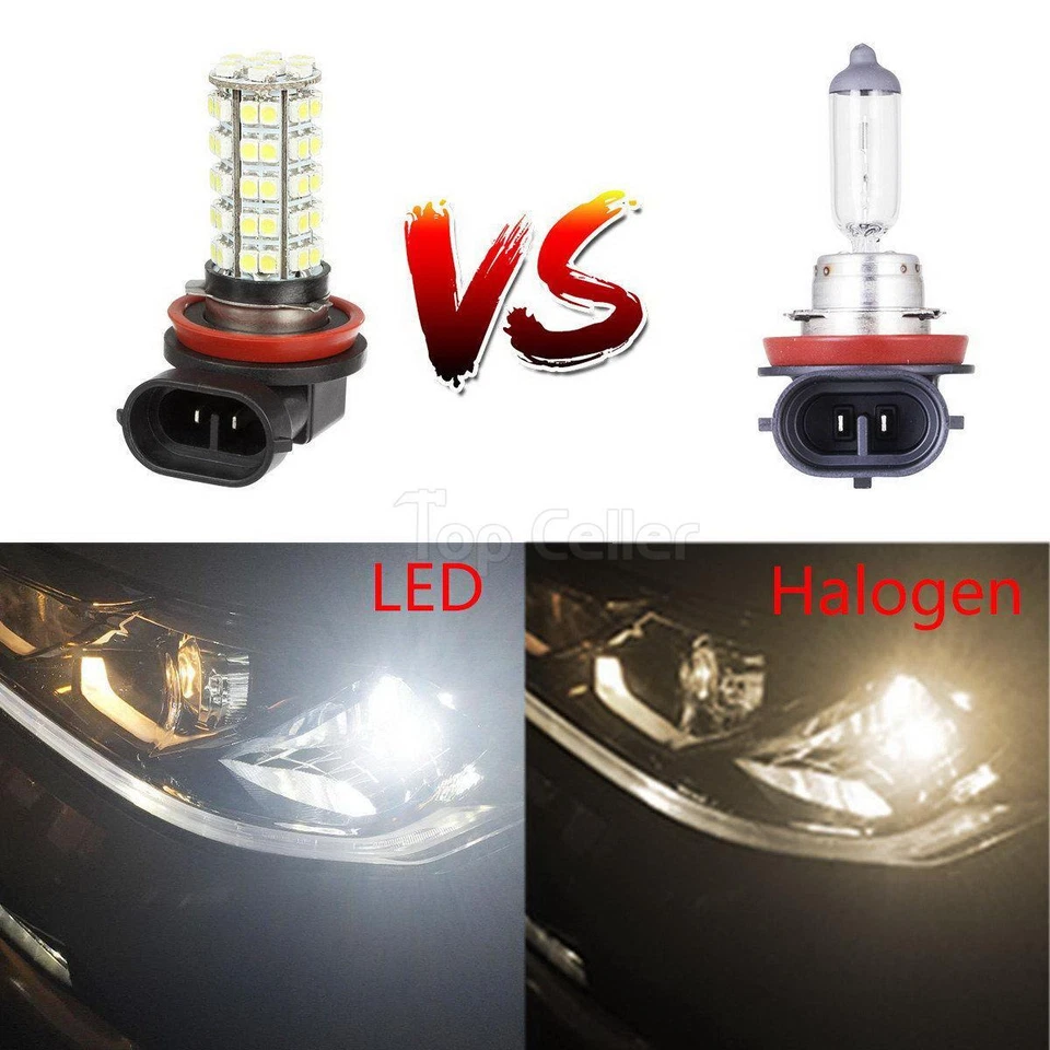 Pack2 6000K Blanco H8 64212 68-3528-SMD LED Aluminio Bombilla Antiniebla Lámpara Conducción Foto 3 de 4