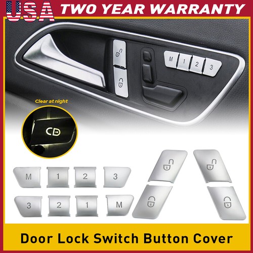 Door Lock Window Switch Button Cover Fit Mercedes-Benz E Class W212 2010-2015