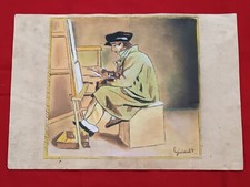 Theodore Gericault Drawing on paper (Handmade) signed and stamped mixed media.