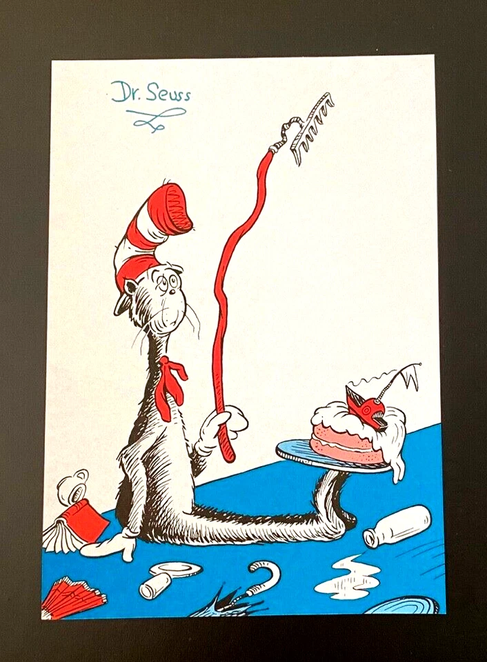 DR. SEUSS + IMPRESIÓN FIRMADA "GATO EN EL SOMBRERO" ENMARCADA + ¡CÓMPRALO AHORA!! Foto 2 de 3