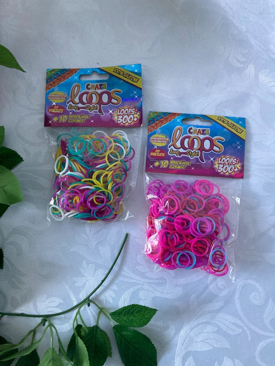 Craze Loops Diy Bracelet (Pack of x 300 Loops and 2x10 Closings) 100%  Silicone