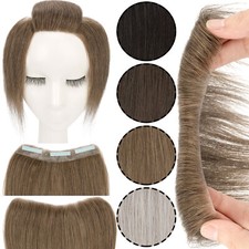 Womens Mens Frontal Hairpiece Forehead Hairline PU Base Hair Toupee Topper Piece
