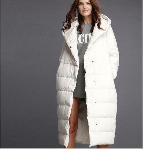 Women's Hooded Coat Long Jacket Warm 