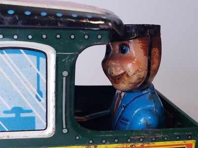 Rare 1950's Western Toy Tin Train w/ train Conductor by