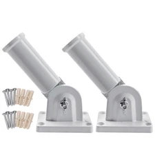 180° Adjustable Flag Pole Bracket Aluminum Flag Display Holder 1" Flagpole Dia