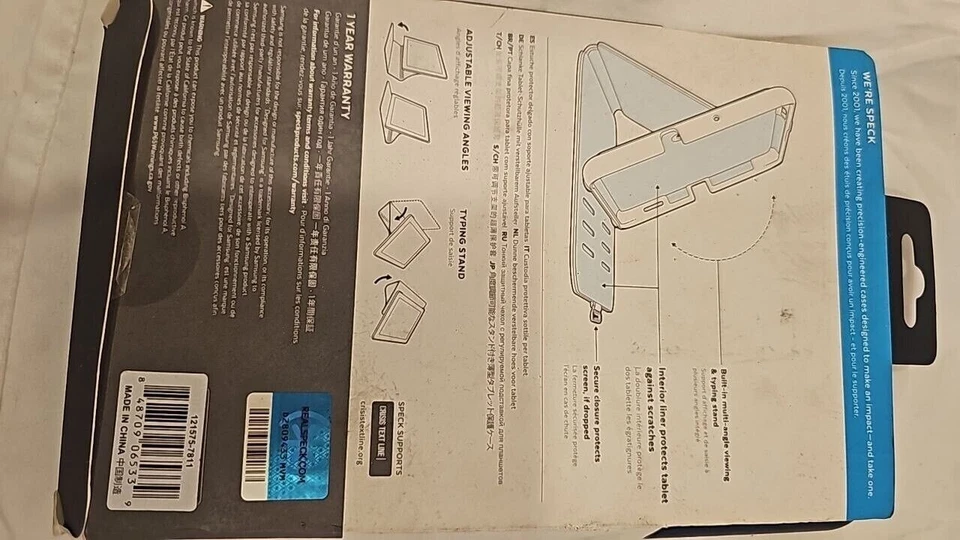 Speck Balance Folio Protective Case Samsung Galaxy Tab A 8.0 Inch Eclipse Blue - Image 4 of 4