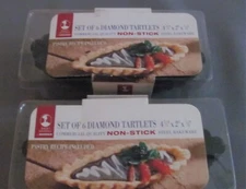 Set of 2/6 Roshco Diamond Tartlet Pans 4.75"x2"x5/8" Bakeware New