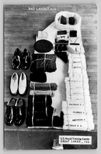 RPPC Bag Layout US Naval Training Station Great Lakes Real Photo P697