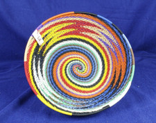 7" Handmade African Zulu Telephone Wire Basket/Bowl #L4