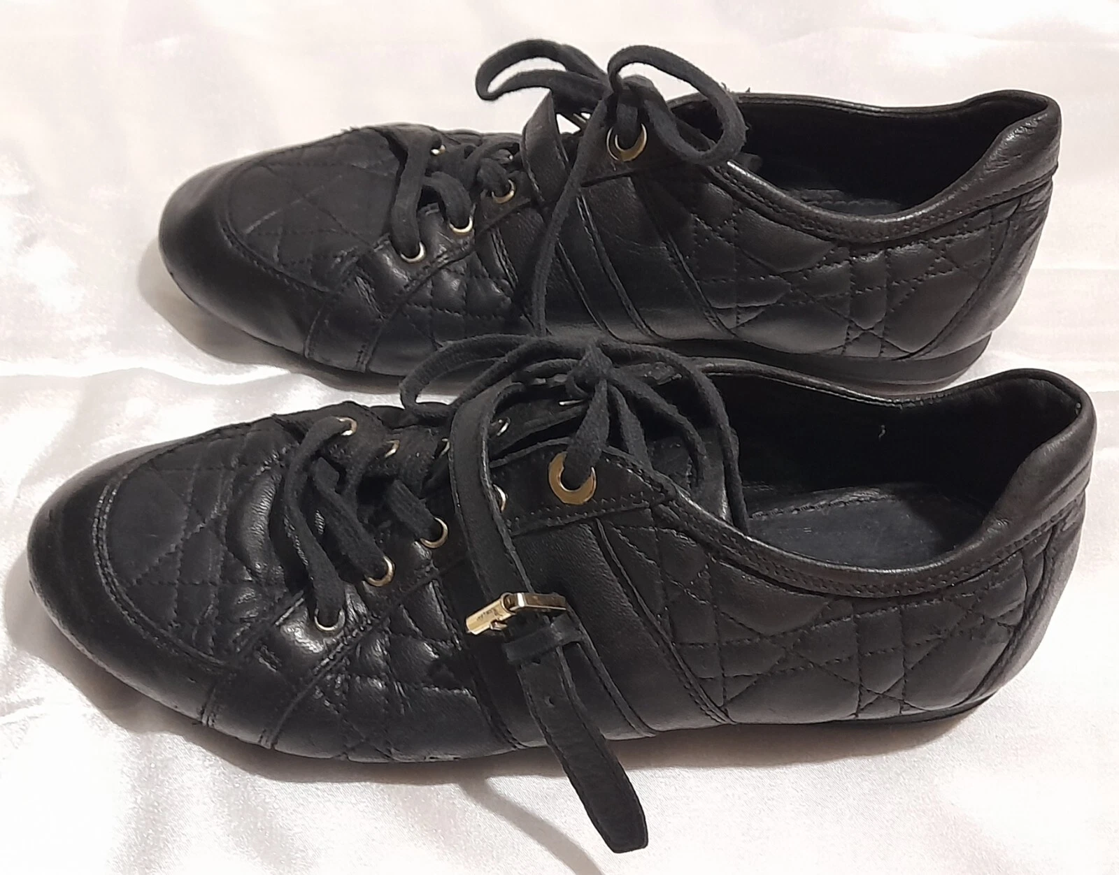 Baskets vintage Dior matelassé cuir noir 37EU