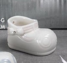 12 PZ Scarpa Scarpetta ROSA porcellana BOMBONIERA battesimo BAMBINA 0ODK