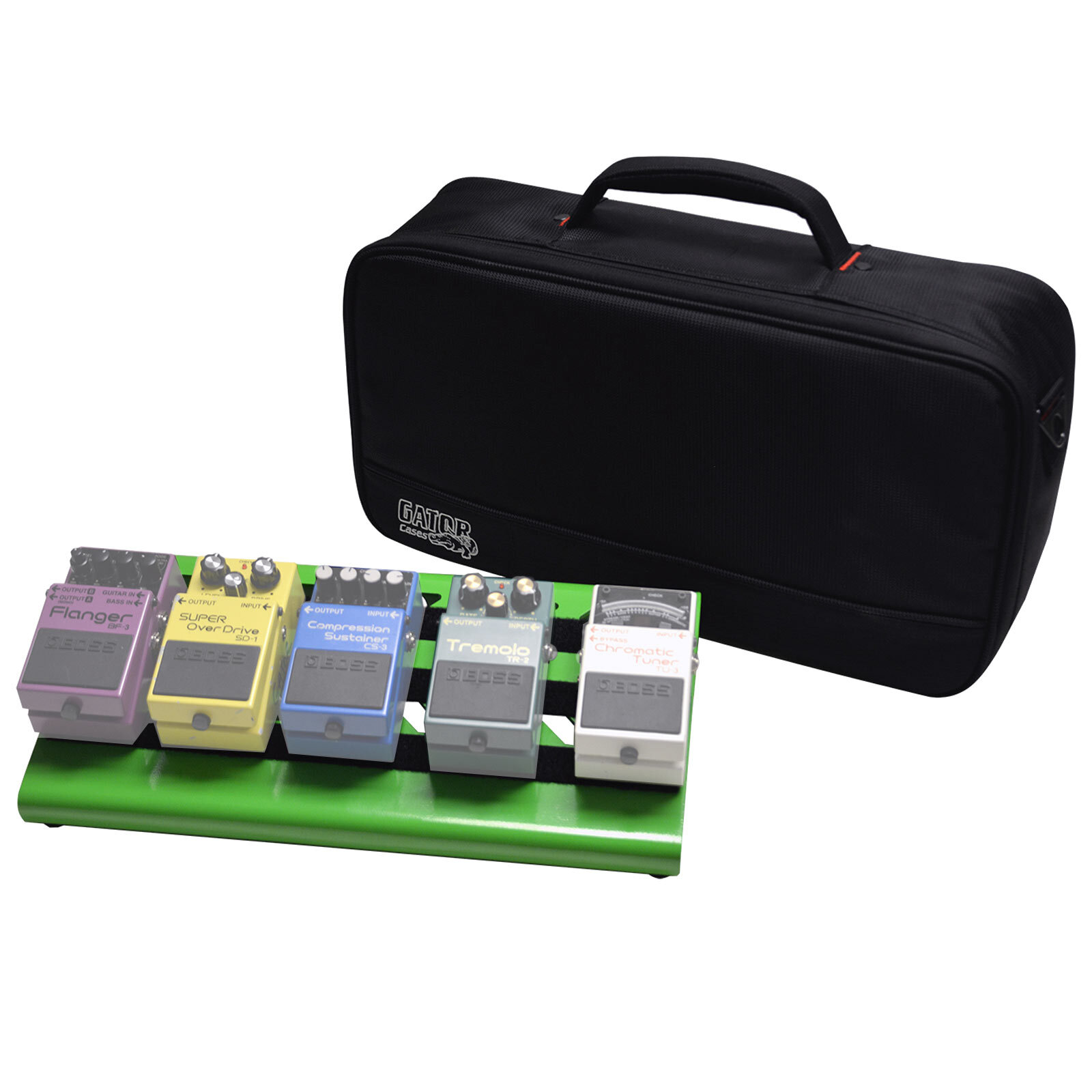 Gator Cases GPB-LAK-GR - маленькая алюминиевая педальная доска зеленого цвета с сумкой для переноски idjnow 20090₽