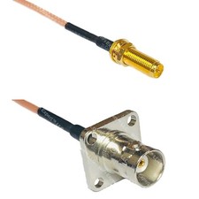 RG316 RP-SMA Female Long to BNC Flange Female RF Cable Rapid-SHIP LOT