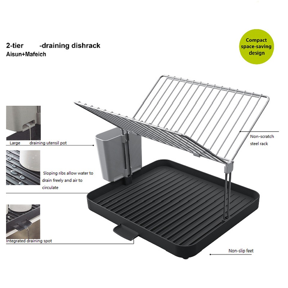 Over Sink Dish Drying Rack Stainless Steel Kitchen Dish Drainer