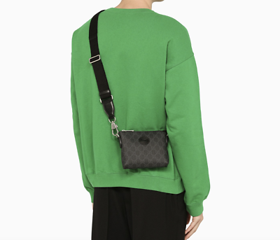 NEW GUCCI 723306 GG Supreme Canvas Interlocking G Messenger NEW GUCCI 723306 GG Supreme Canvas Interlocking G Messenger