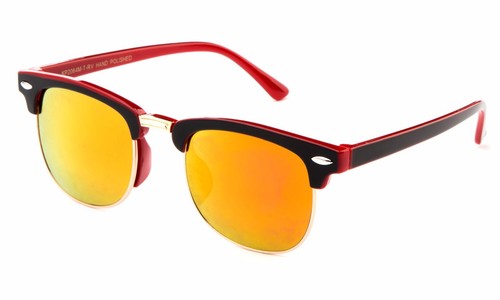 Kids Half Rimmed Two Toned Frame Color Sunglasses Flash Mirror Lens Lead Free UV - Picture 10 of 13