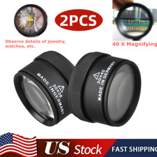 2Pcs 40X30 Magnifying Loupe Jewelry Eye Glass Magnifier Jewelers Loop Pocket US