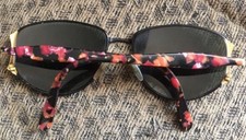 Vintage RARE Logo Paris Eyeglasses Black Red Orange Gold Frame France 54.15 130