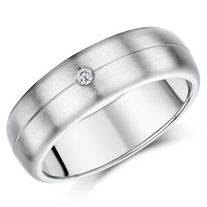 5mm Titanio Diamante Anillo De Compromiso De Diamante Anillo de boda unisex 