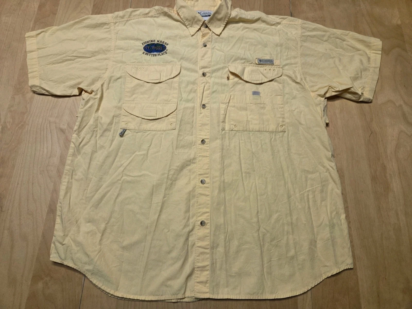 Columbia PFG Fishing Shirt XL Yellow Vented Button Up Short Sleeve Embroidered
Opens in a new window