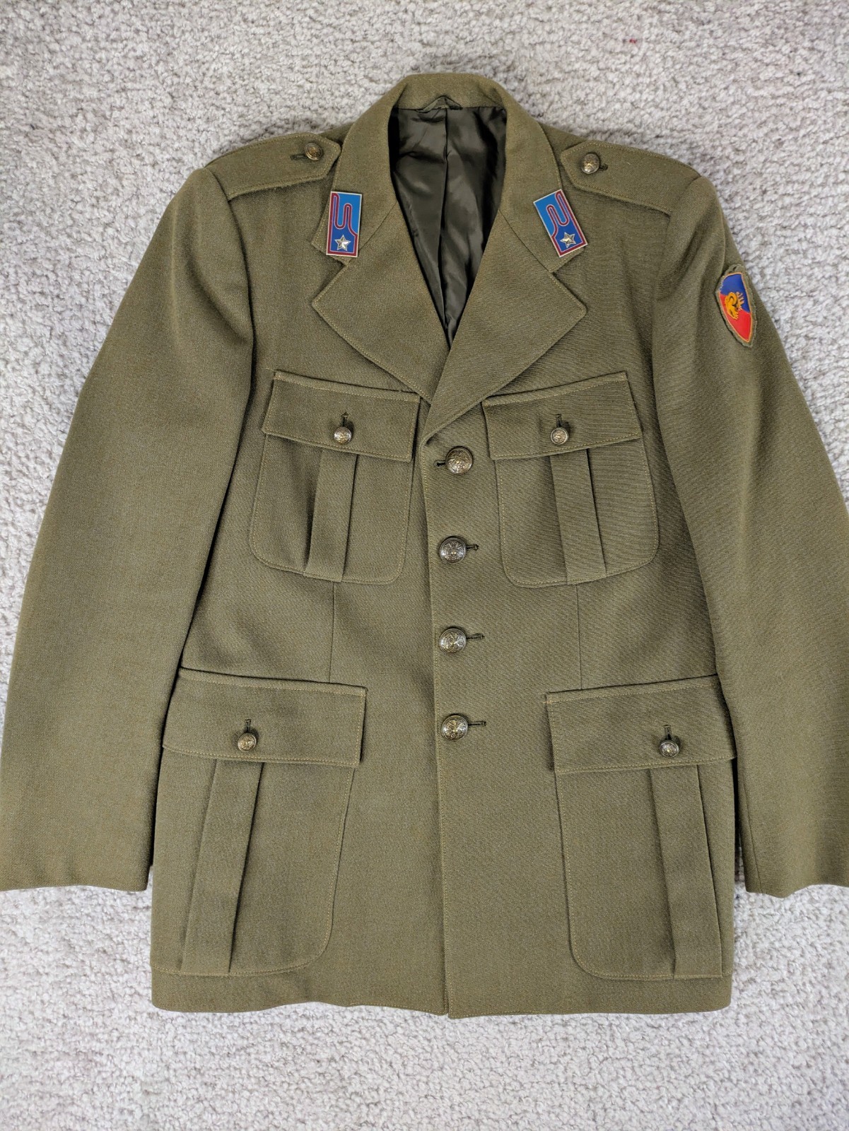 Uniforme militare 1971 Giacca Drop Divisa Taglia 46 verde oliva S /M