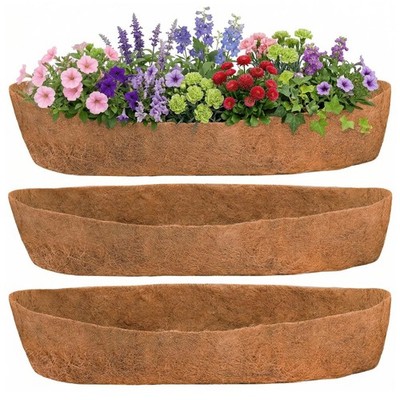 Hacaroa 3 Pcs Trough Coco Fiber Replacement Liner, 36'' Half Moon Window Deck ...