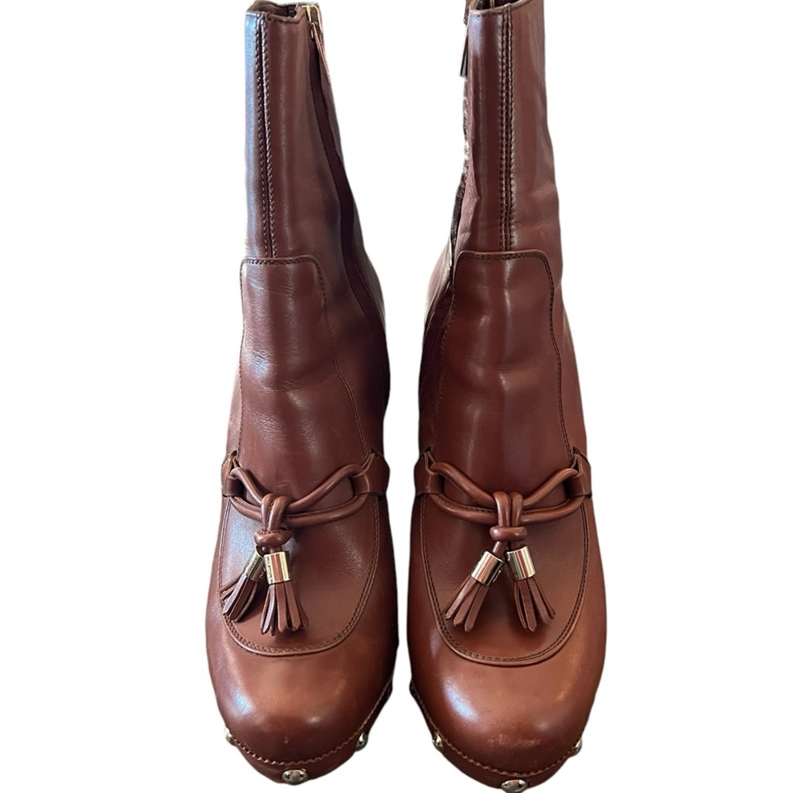 Stivaletti Yves Saint Laurent vintage punta chiusa zoccoli Geisha 90 pelle EU40 US 10