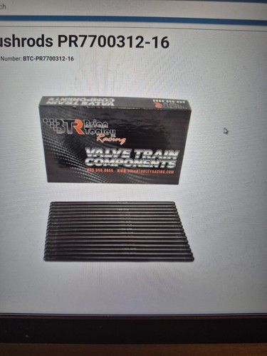 BTR 7.700 One Piece Push Rods 5/16" .080 Wall Brian Tooley Pr7700312-16