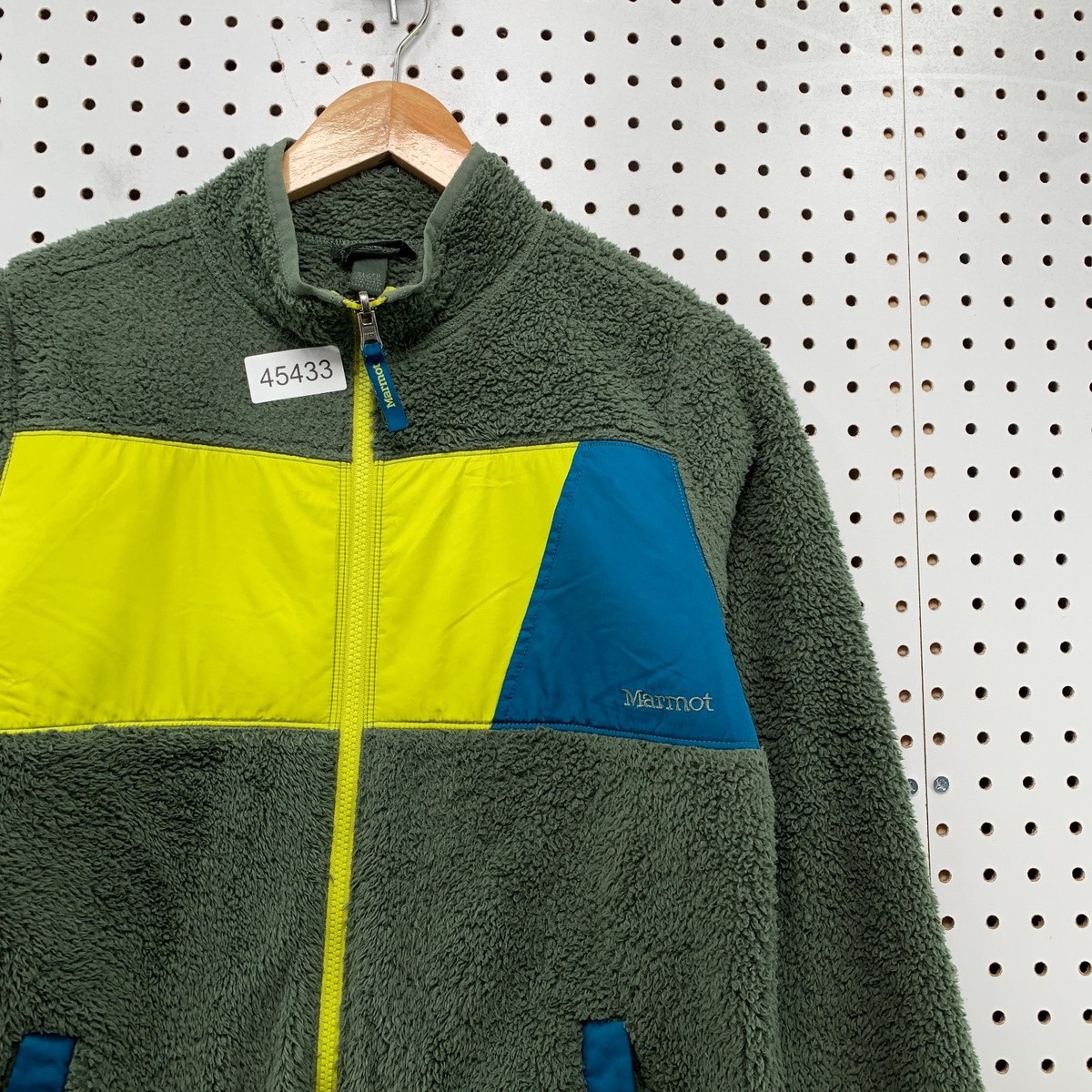 Marmot Fleece Sherpa Jacket Youth Boys XL Green Deep Pile Outdoor