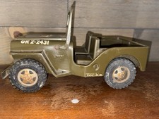 VINTAGE TONKA GR-2-2431 GREEN ARMY JEEP TRUCK PRESSED STEEL FREE SHIPPING