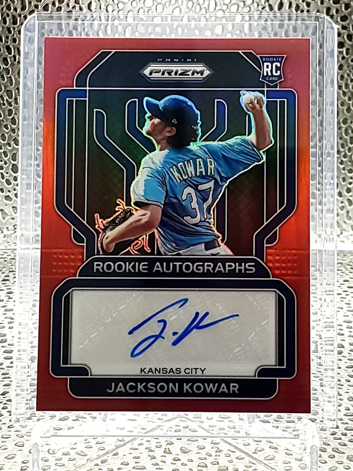 2022 Panini Prizm - Rookie Autographs Jackson Kowar #RA-JK Red Prizm Auto 39/99 