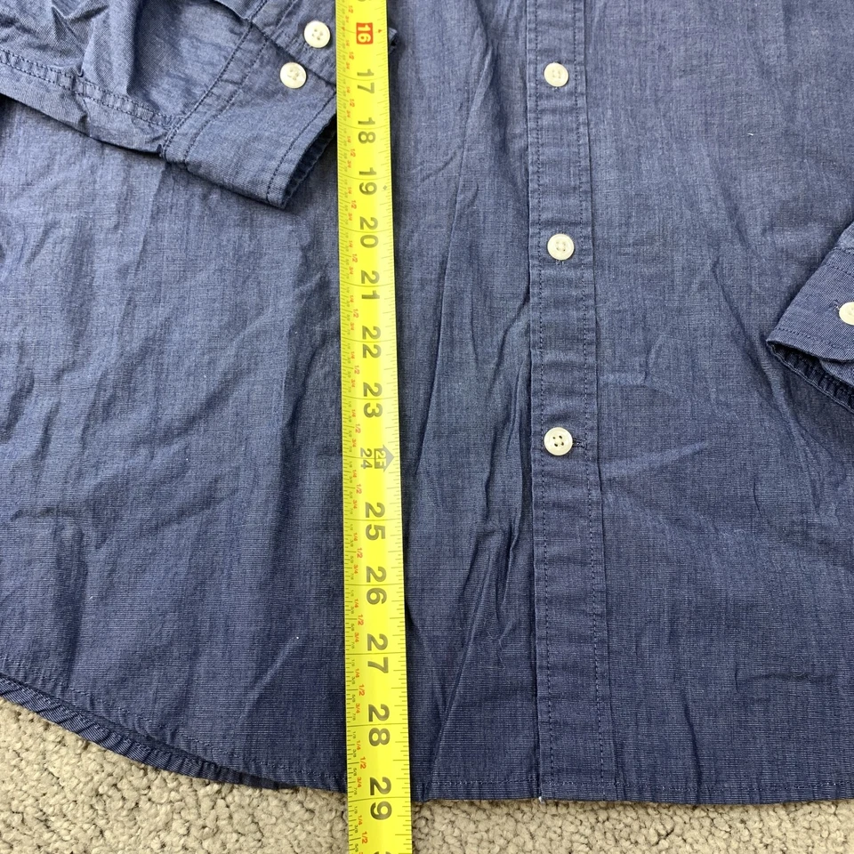 Kirkland Signature Button Up Shirt Men's Medium Long Sleeve Red White Gingham - Image 2 of 4