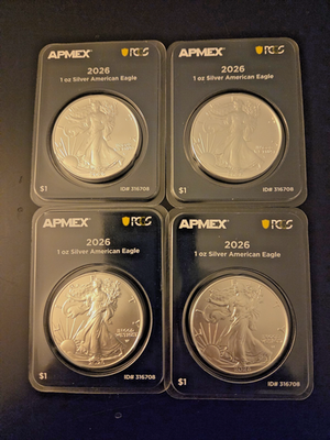 コレクション APMEX PCGS First Strike 2026 1 oz silver 2026 APMEX 1 OZ SILVER AMERICAN EAGLE FIRST STRIKE ELIGIBLE .999