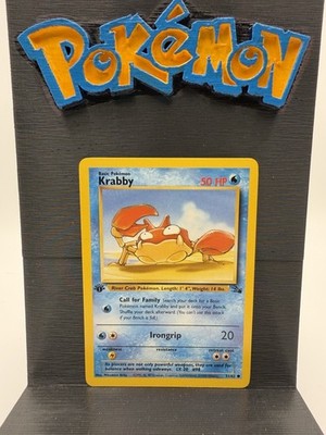 Pokemon Card Fossil Krabby 51/62 1st Edition Common