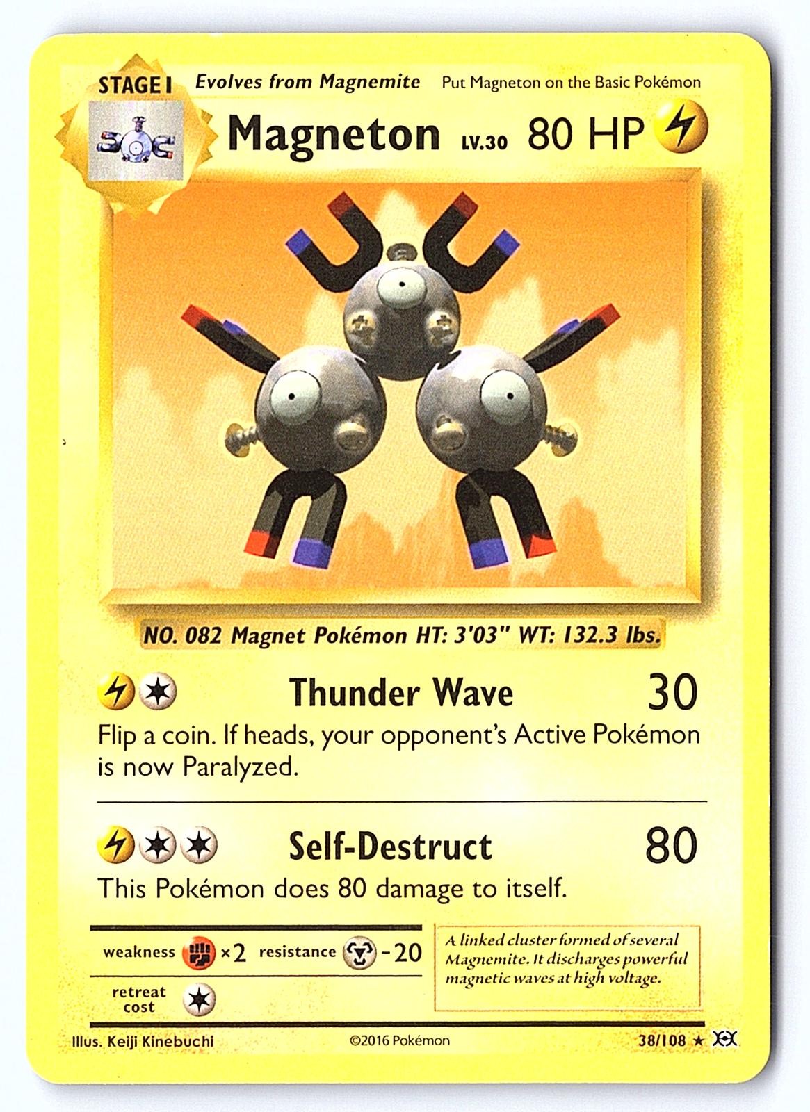 Magneton 38/108 Holo Rare Evolutions Pokemon Lightly Played