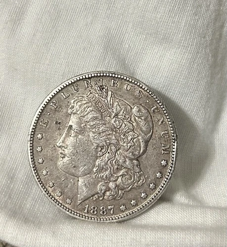 1887 S Morgan Silver Dollar Toned AU Only 1,771,000 Minted