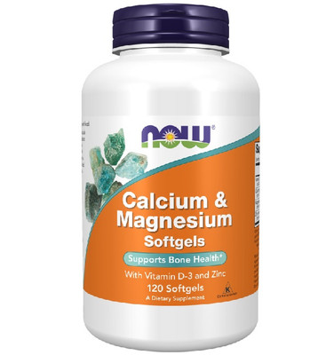 Now Foods Calcium & Magnesium + D3 & Zinc 120 Softgels