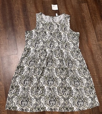 Croft & Barrow Women s 1X Paisley Dress NWT Sleeveless A-Line Rayon Neutral Boho
