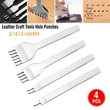 4PCS LEATHER PRONG PUNCH CHISEL HOLE PUNCHES STITCHING CRAFT TOOLS 3/4/5MM/6MM