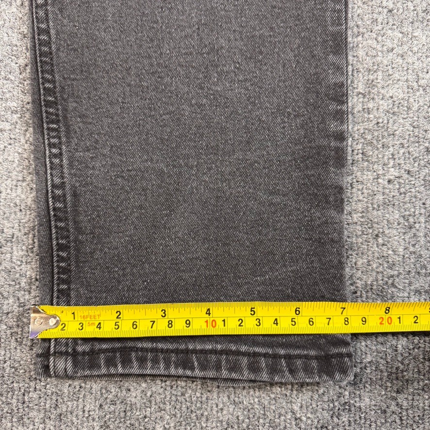 Levi's Jeans 502 Mens 34x32 Slim Tapered Fit Flex Black Denim Distressed Work thumbnail 18