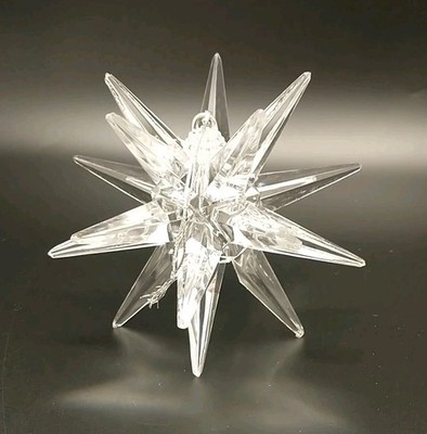 Clear Acrylic Multi Point Star Candle Holder Ornament Atomic Sputnik Design