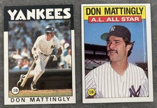 1986 Topps Don Mattingly #180 & All Star #712 - New York Yankees