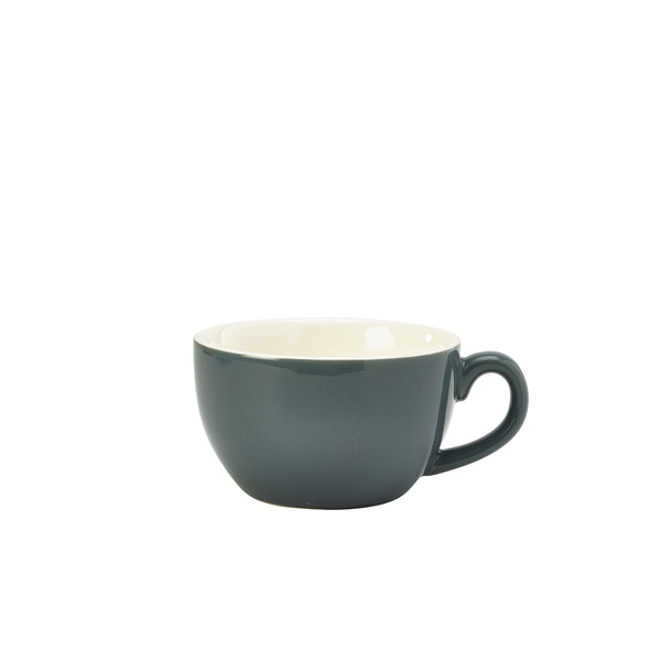 Genware Porcelain Grey Bowl Shaped Cup For Hotel Cafes 25cl/ 8.75oz Pack of 6