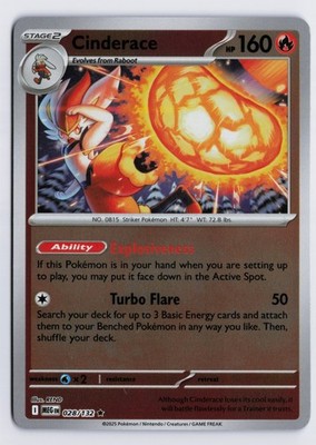 Cinderace - MEG #028/132 ME01: Mega Evolution Reverse Holofoil NM
