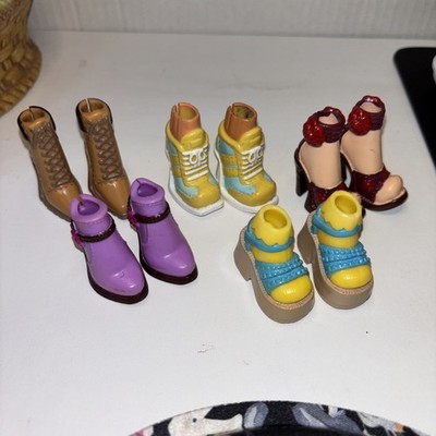 MY SCENE BARBIE SHOES LOT OF 5 PAIR DOLL SHOES !