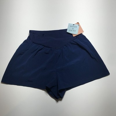 Shade & Shore Women's XS/0-2 High Waist 2'' Inseam Swim Short Bikini Bottom Blue